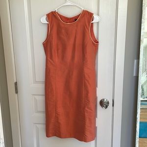 Vintage coral/cream silk Louben dress size 6